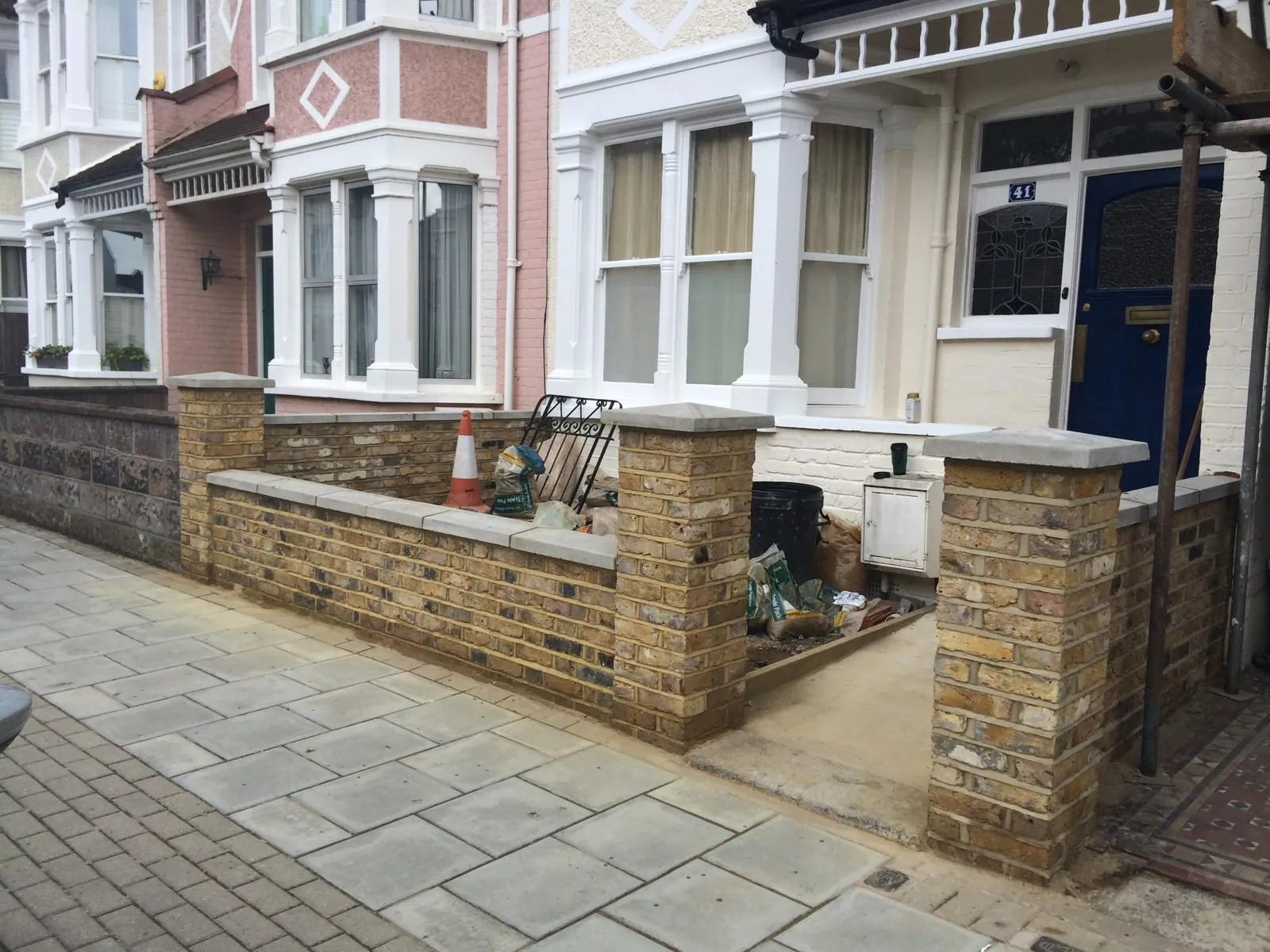 Completed brick boundary wall by Johnson Construction