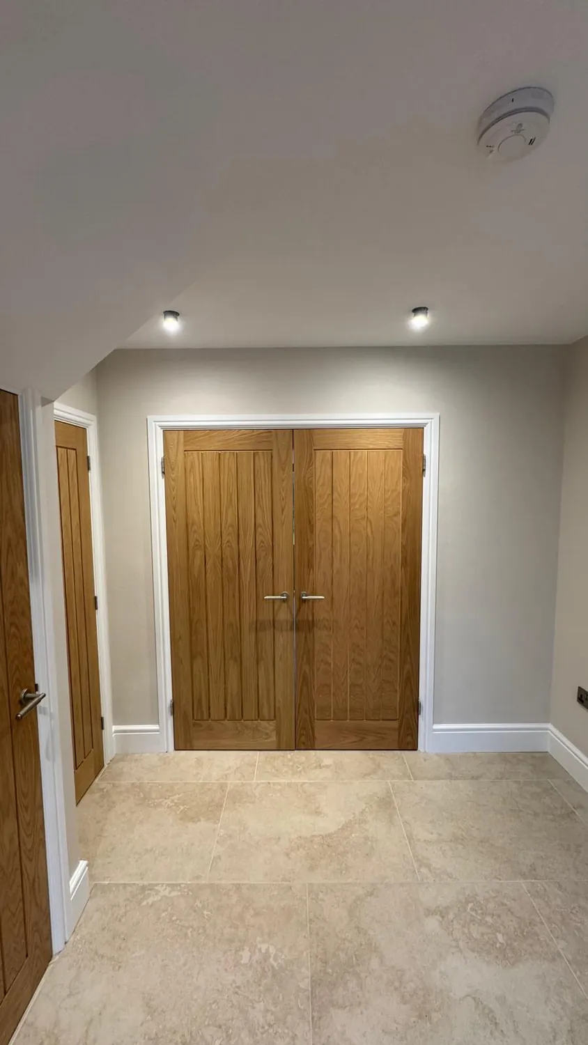 Bespoke oak double doors by Johnson Construction