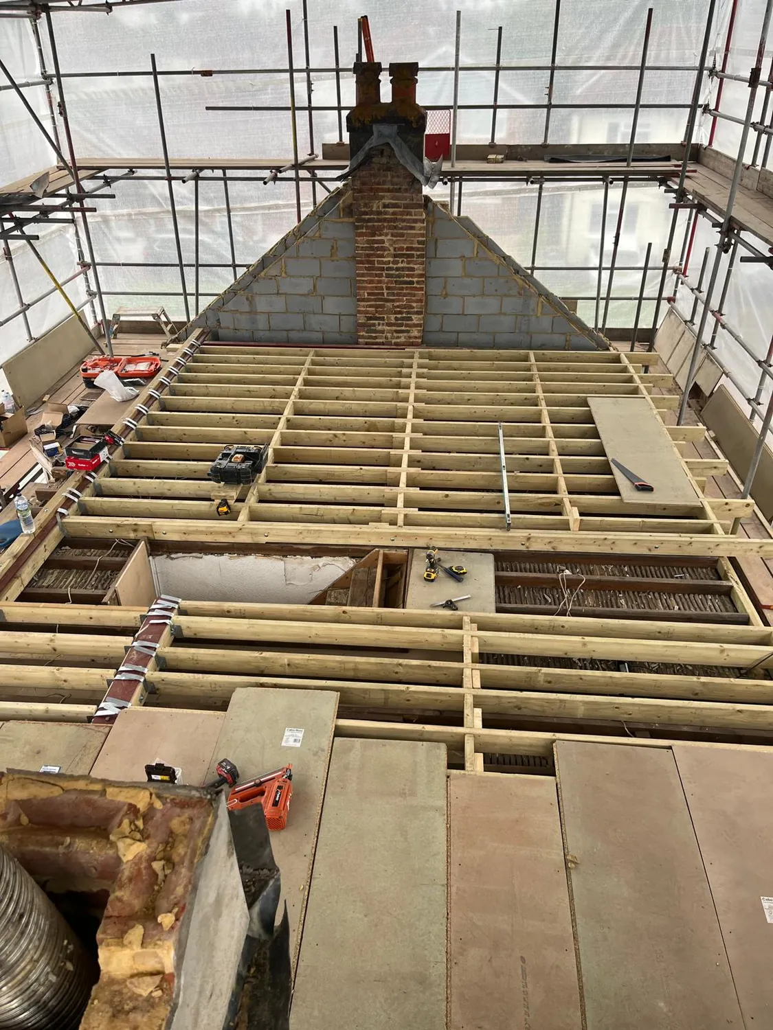 Roof joists and structural carpentry by Johnson Construction