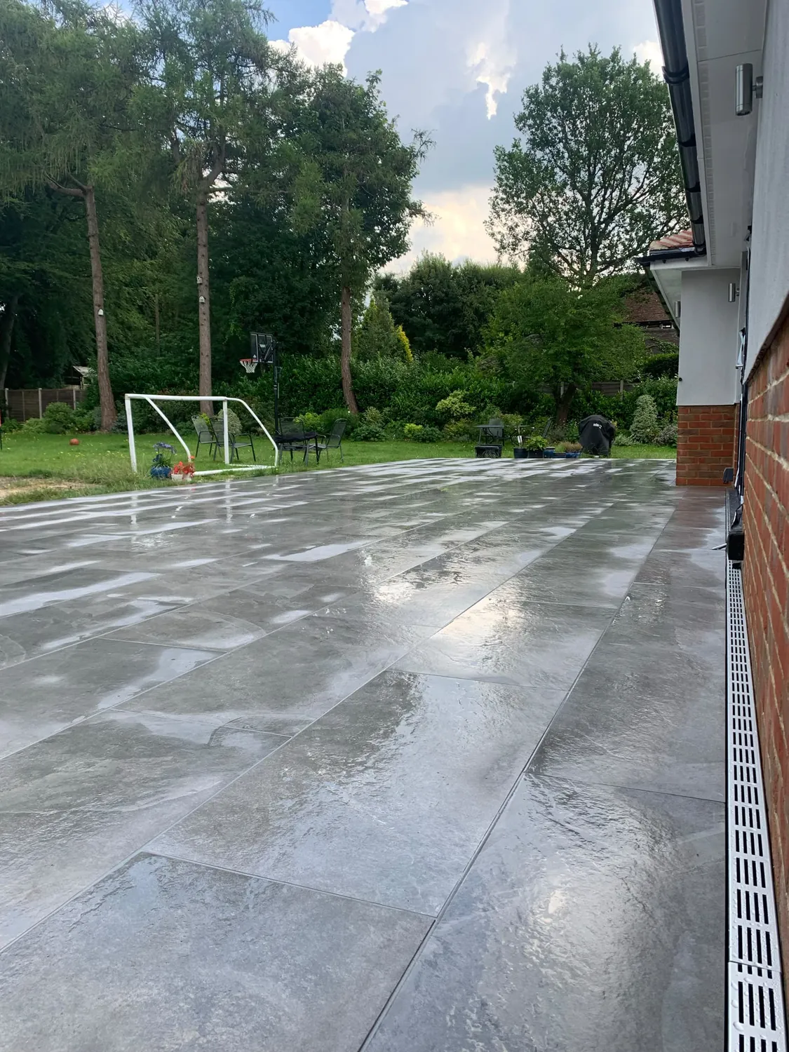 Large paved outdoor area by Johnson Construction