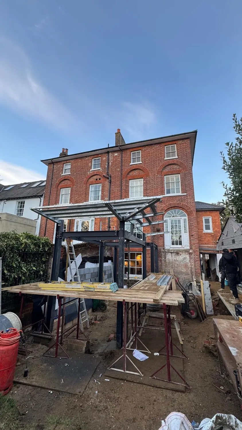 Steel building frame by Johnson Construction