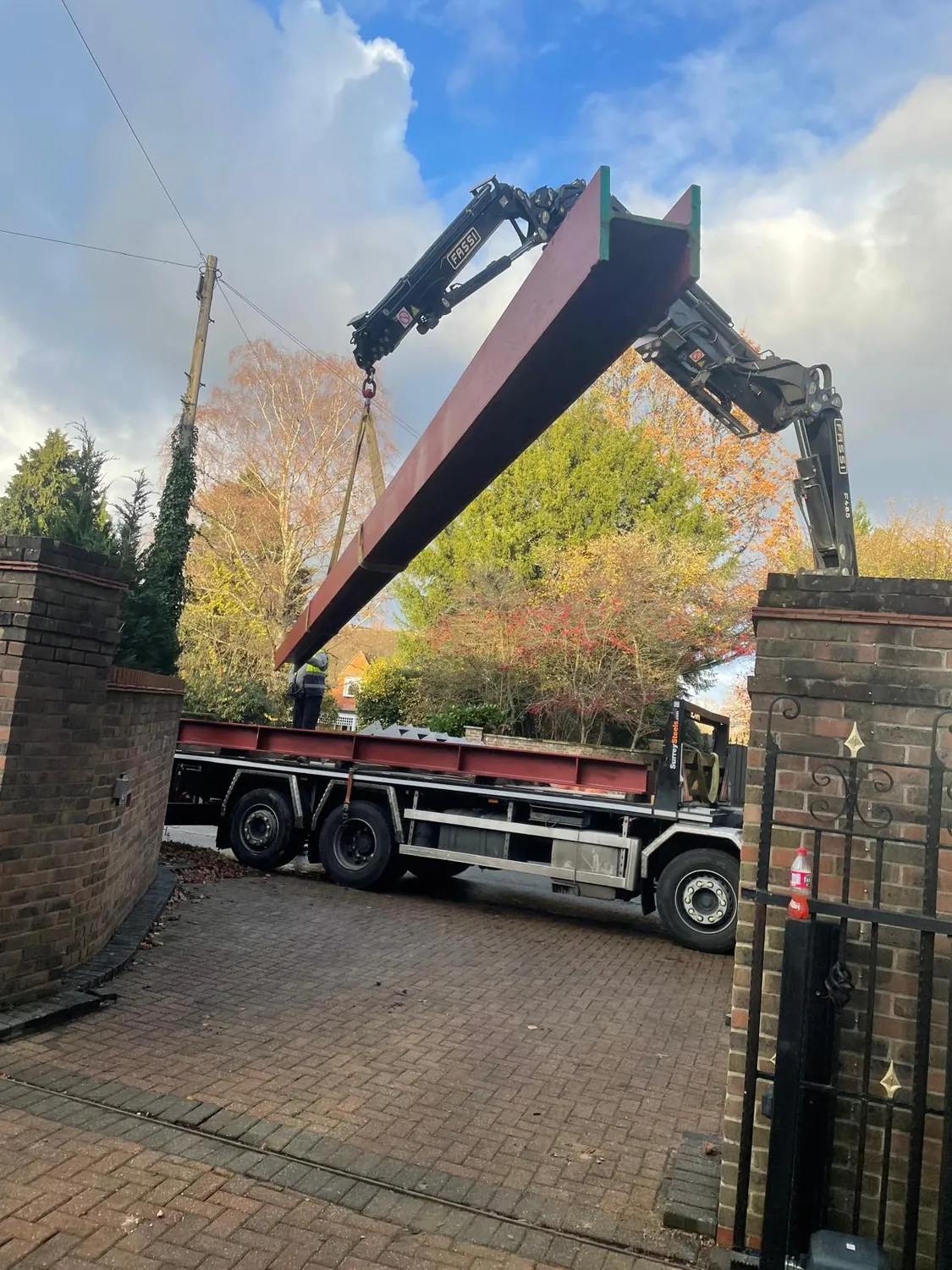 Structural steel crane installation by Johnson Construction