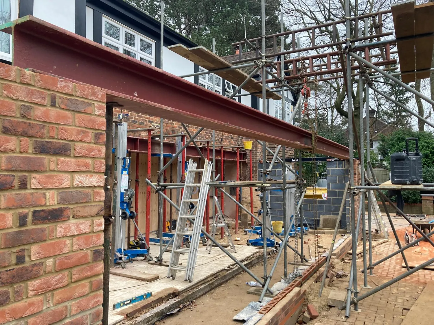 External structural steel beam by Johnson Construction
