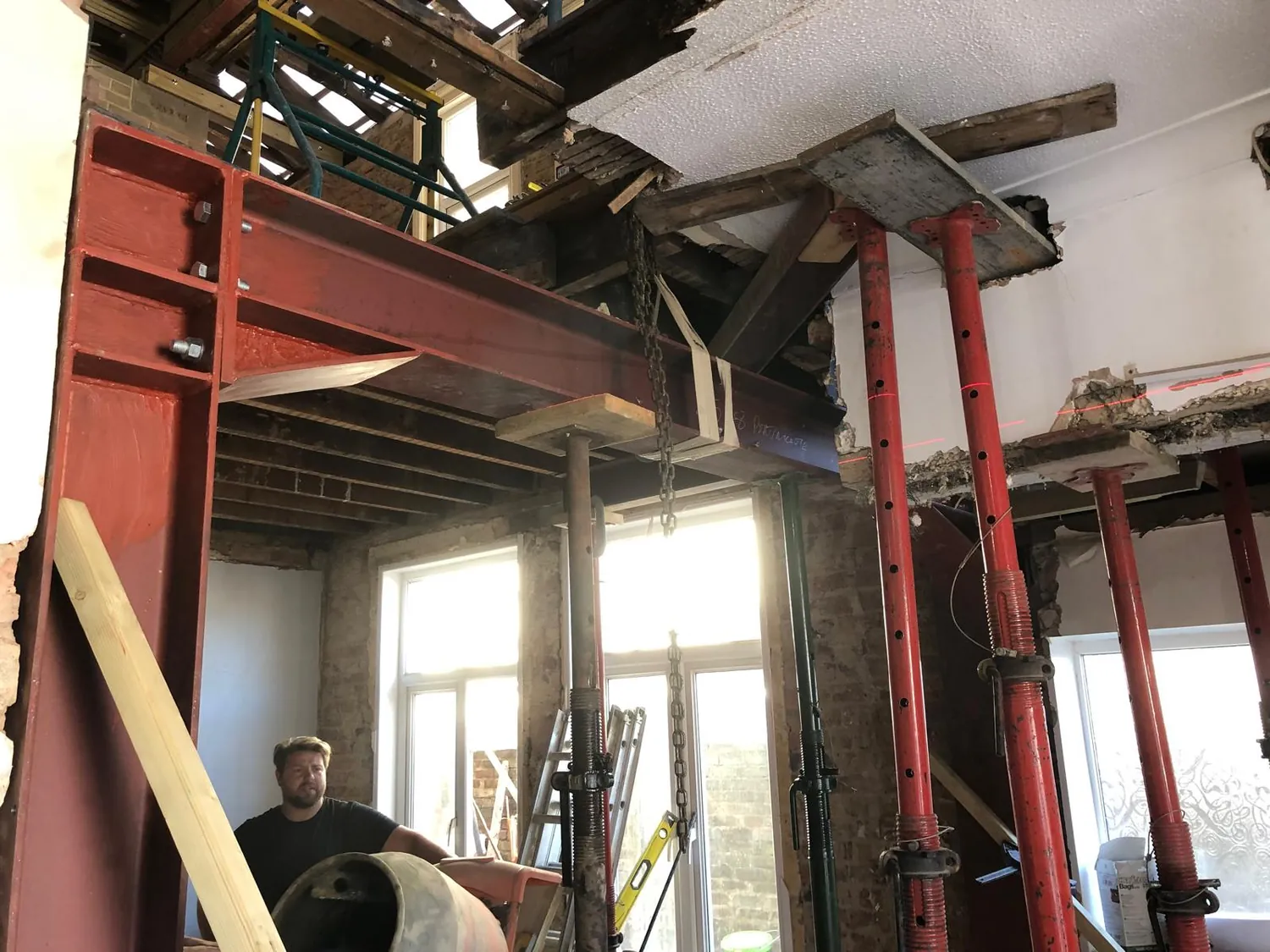 Internal structural steel support by Johnson Construction